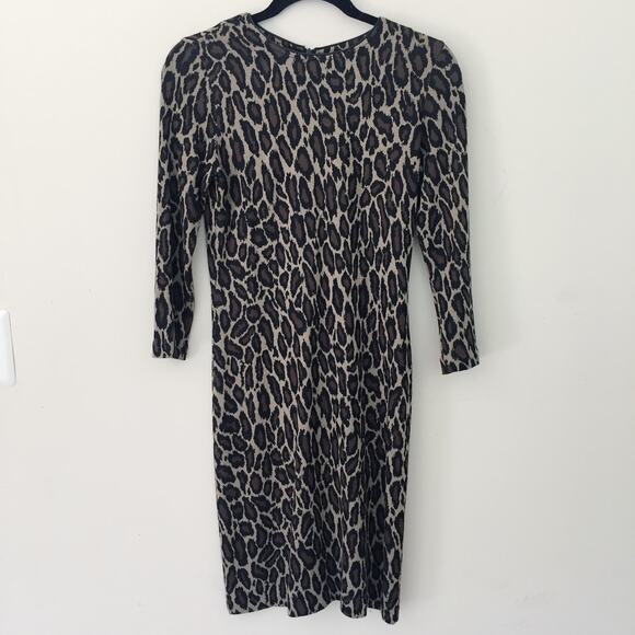 Sara Campbell Dresses & Skirts - Sara Campbell Leopard Print Bodycon Dress Women's Size XS Black Brown